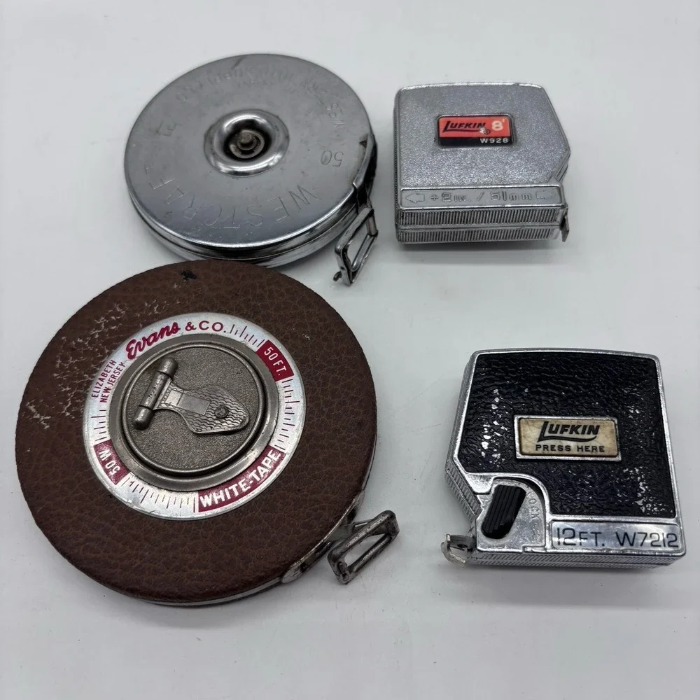 Vtg Lufkin Westcraft Evans & Co Metal Tape Measures‎ Collectible Tool 4 In Lot